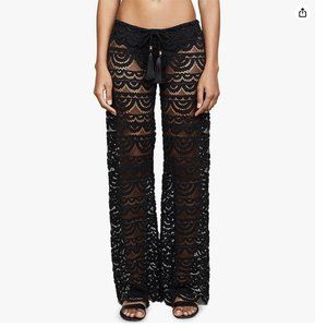 PQ Swim Women's Malibu Diva Lace Cover-Up Pants - Scalloped Hem